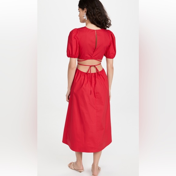 NWOT - Moon River - Cutout Poplin Dress in Red - Size XS - Picture 3 of 6